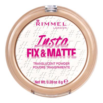 Rimmel London Insta Fix &amp; Matte Puder für Frauen 8 g Farbton  001 Translucent