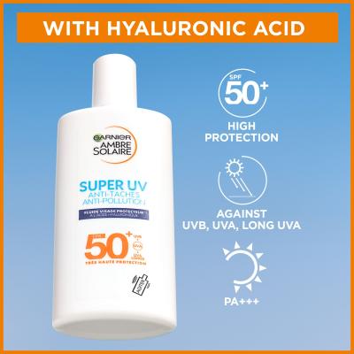 Garnier Ambre Solaire Super UV Protection Fluid SPF50+ Sonnenschutz fürs Gesicht 40 ml