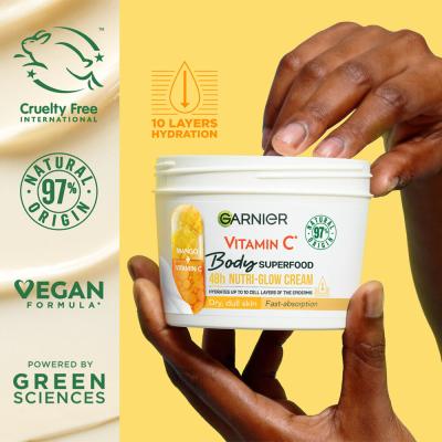Garnier Body Superfood 48h Nutri-Glow Cream Vitamin C Körpercreme für Frauen 380 ml