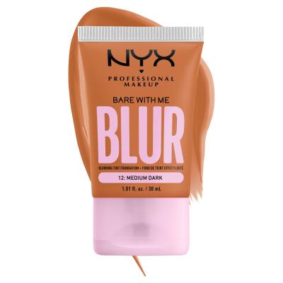 NYX Professional Makeup Bare With Me Blur Tint Foundation Foundation für Frauen 30 ml Farbton  12 Medium Dark