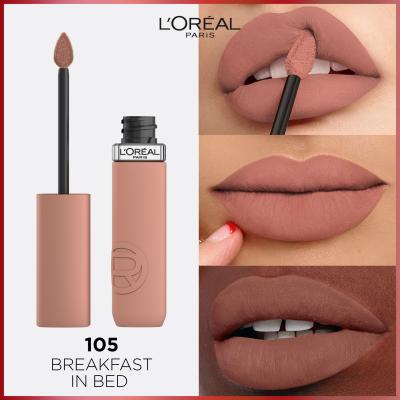 L&#039;Oréal Paris Infaillible Matte Resistance Lipstick Lippenstift für Frauen 5 ml Farbton  105 Breakfest In Bed