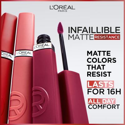 L&#039;Oréal Paris Infaillible Matte Resistance Lipstick Lippenstift für Frauen 5 ml Farbton  105 Breakfest In Bed