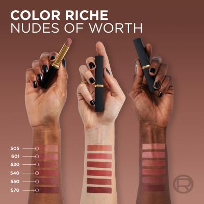 L&#039;Oréal Paris Color Riche Intense Volume Matte Nudes of Worth Lippenstift für Frauen 1,8 g Farbton  550 Le Nude Unapolo
