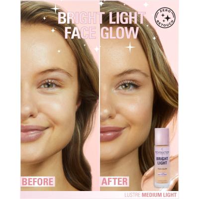 Makeup Revolution London Bright Light Face Glow Foundation für Frauen 23 ml Farbton  Lustre Medium Light