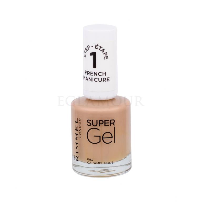 Rimmel London Super Gel French Manicure STEP1 Nagellack für Frauen 12 ml Farbton  093 Caramel Nude