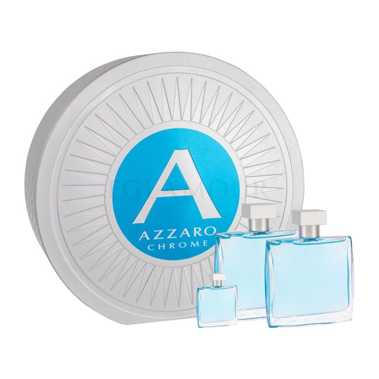 Azzaro Chrome Geschenkset Edt 100 ml +Aftershave Lotion 100 ml + Edt 7 ml