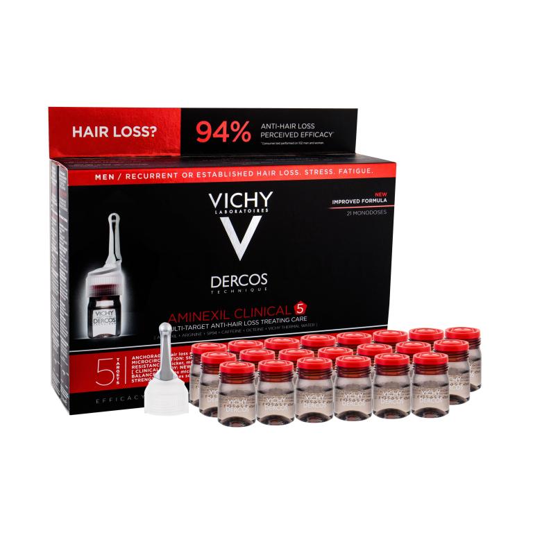 Vichy Dercos Aminexil Clinical 5 Mittel gegen Haarausfall für Herren 21x6 ml