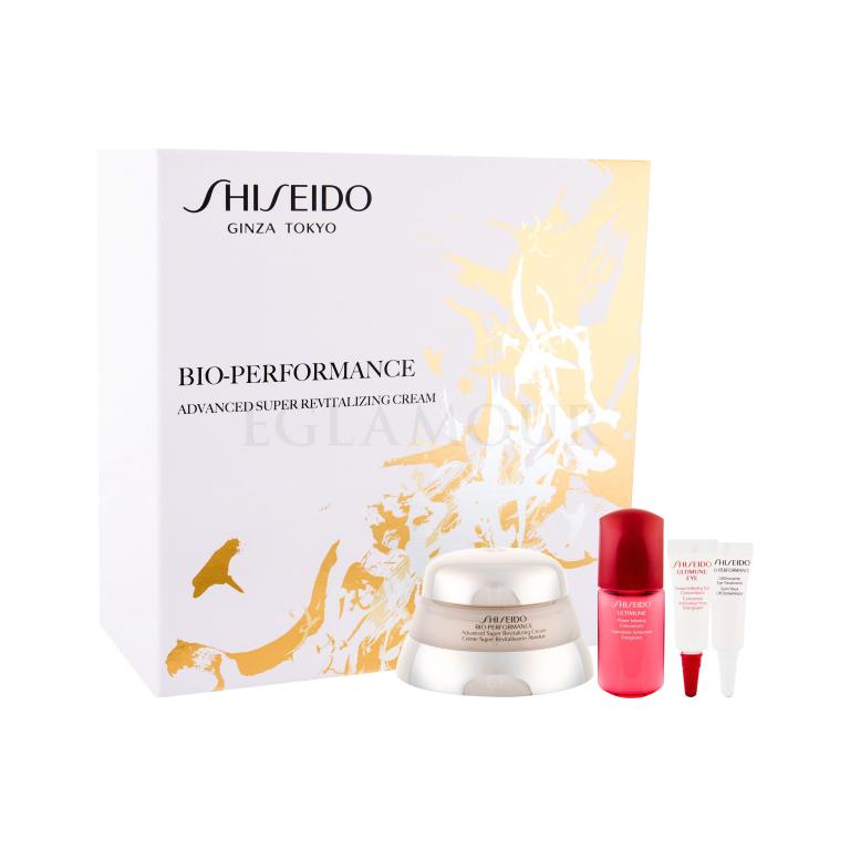 Shiseido Bio-Performance Advanced Super Revitalizing Geschenkset Tagespflege 50 ml + Gesichtsserum Ultimune 10 ml + Augenpflege Ultimune 3 ml + Augenpflege Bio-Performance 3 ml