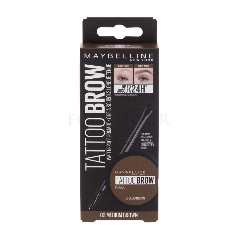 Maybelline Tattoo Brow Lasting Color Pomade Augenbrauengel und -pomade für Frauen 4 g Farbton  03 Medium Brown