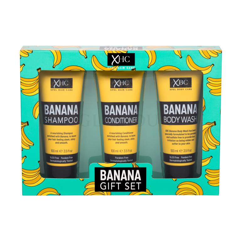 Xpel Banana Geschenkset Shampoo 100 ml + Conditioner 100 ml + Duschgel 100 ml