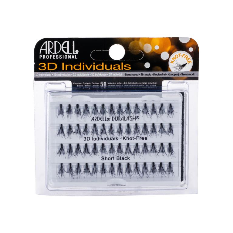 Ardell 3D Individuals Duralash Knot-Free Falsche Wimpern für Frauen 56 St. Farbton  Short Black