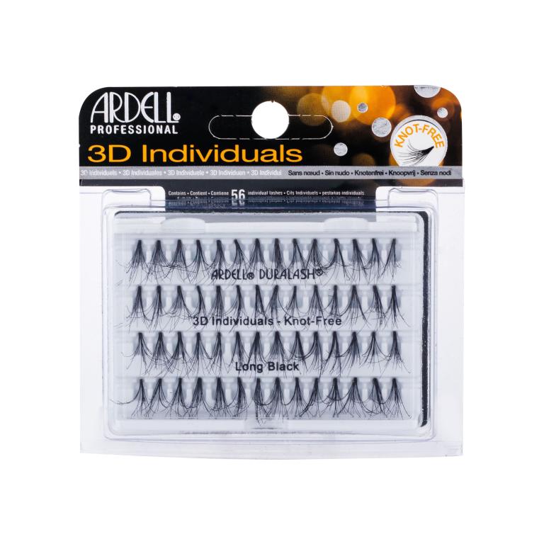 Ardell 3D Individuals Duralash Knot-Free Falsche Wimpern für Frauen 56 St. Farbton  Long Black