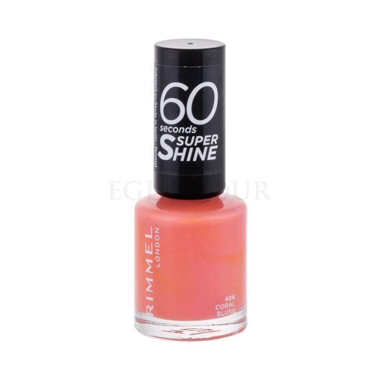 Rimmel London 60 Seconds Super Shine Nagellack für Frauen 8 ml Farbton  406 Coral Blush