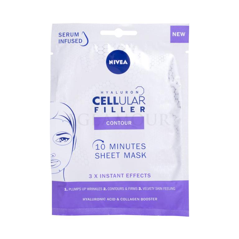 Nivea Hyaluron Cellular Filler 10 Minutes Sheet Mask Gesichtsmaske für Frauen 1 St.