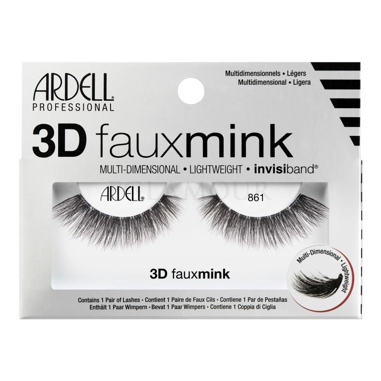 Ardell 3D Faux Mink 861 Falsche Wimpern für Frauen 1 St. Farbton  Black