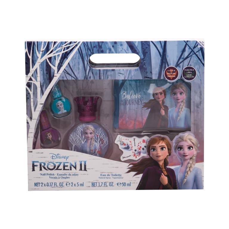 Disney Frozen II Geschenkset Edt 50 ml + Nagellack 2 x 5 ml + Kosmetiktasche