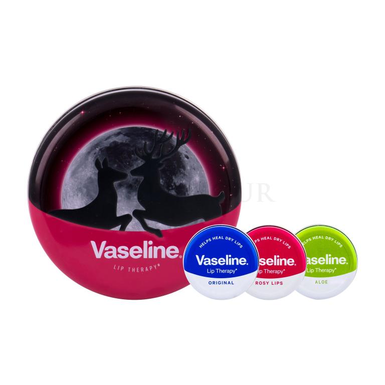 Vaseline Lip Therapy Geschenkset Lippenbalsam 20 g + Lippenbalsam 20 g Rosy Lips + Lippenbalsam 20 g Original + Blechdose