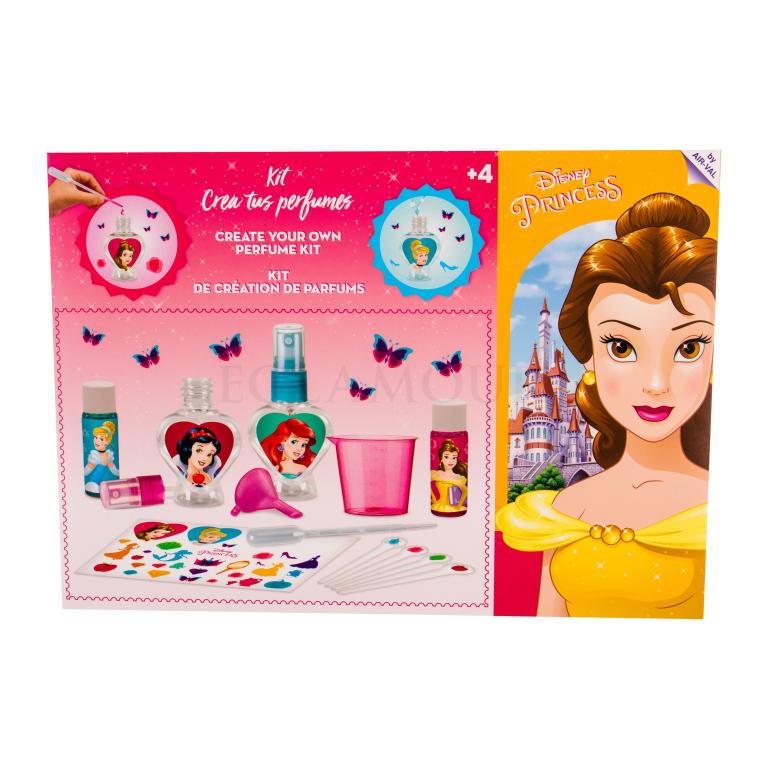 Disney Princess Princess Geschenkset Set zur Herstellung Ihres eigenen Parfums - Edt 2x 10 ml + Flasche 2 St. + Aufkleber + Tropfer + Messbecher + Trichter + Testpapierchen