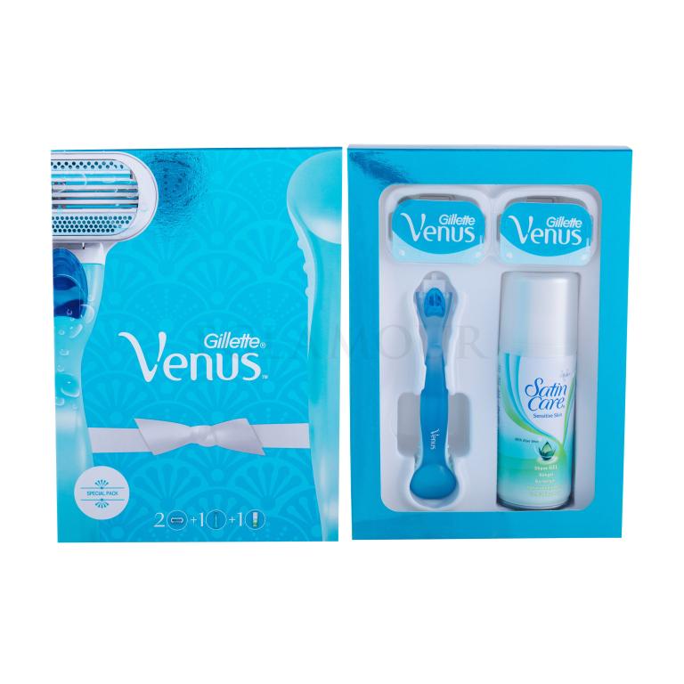 Gillette Venus Geschenkset Rasierer mit einer Klinge 1 St. + Ersatzklinge 1 St. + Rasiergel Satin Care 75 ml