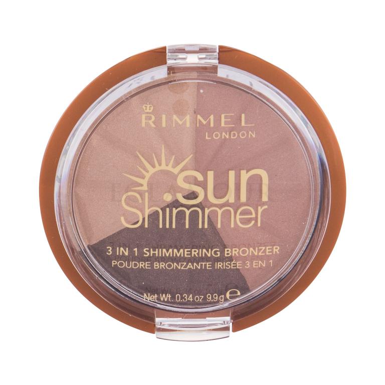 Rimmel London Sun Shimmer 3in1 Bronzer für Frauen 9,9 g Farbton  002 Bronze Goddess