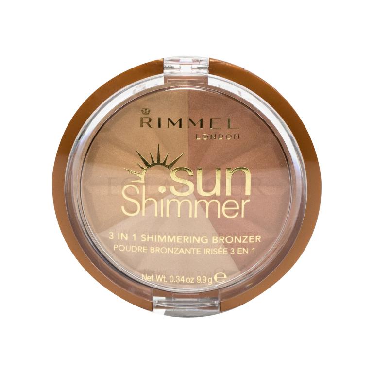 Rimmel London Sun Shimmer 3in1 Bronzer für Frauen 9,9 g Farbton  001 Gold Princess