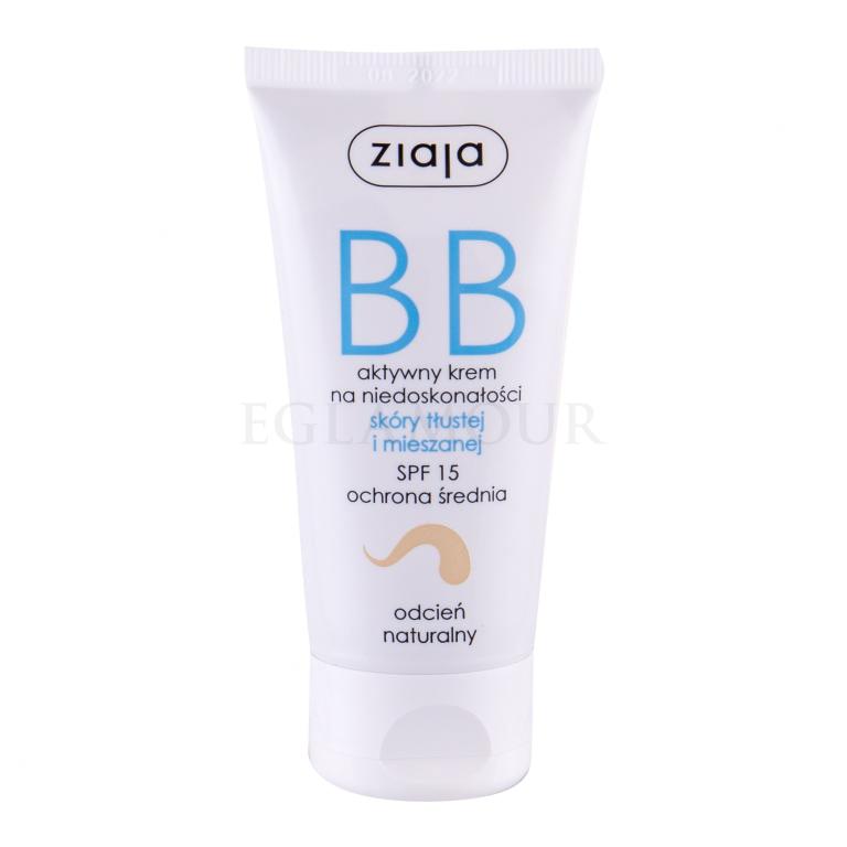 Ziaja BB Cream Oily and Mixed Skin SPF15 BB Creme für Frauen 50 ml Farbton  Natural
