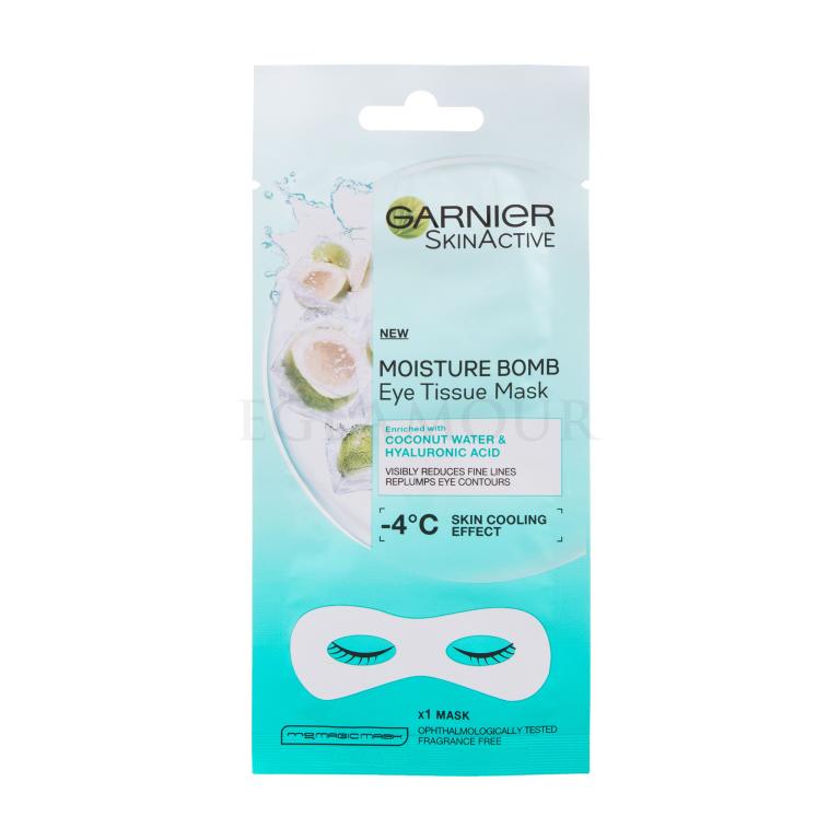 Garnier SkinActive Moisture Bomb Coconut Water &amp; Hyaluronic Acid Augenmaske für Frauen 1 St.