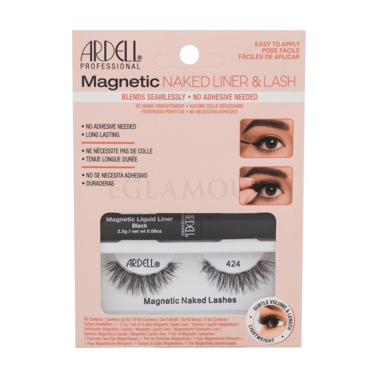 Ardell Magnetic Naked Lashes 424 Geschenkset Falsche Wimpern Magnetic Naked Lashes 424 1 St. + Eyeliner Magnetic Liquid Liner 2,5 g Black