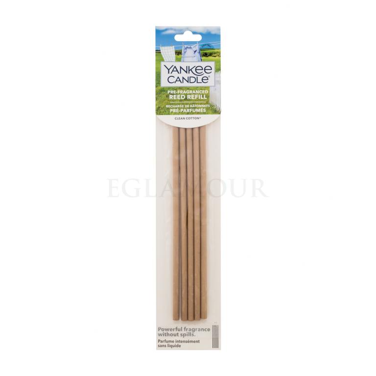 Yankee Candle Clean Cotton Pre-Fragranced Reed Refill Raumspray und Diffuser 5 St.