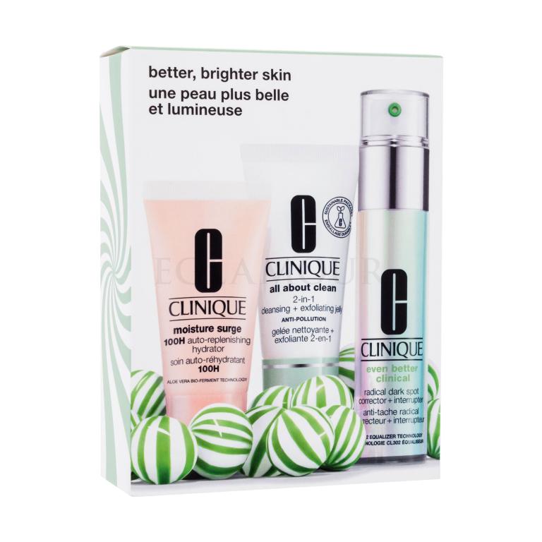 Clinique Even Better Clinical Gift Set Geschenkset Hautserum Even Better Clinical Radical Dark Spot Corrector 30 ml + Reinigungsgel All About Clean 2-in-1 Jelly 30 ml + Tagescreme Moisture Surge 100H Hydrator 30 ml