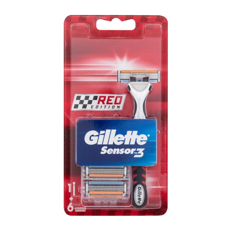 Gillette Sensor3 Red Edition Rasierer für Herren Set