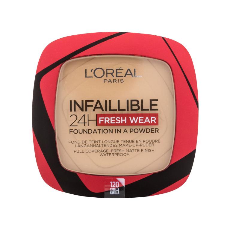 L&#039;Oréal Paris Infaillible 24H Fresh Wear Foundation In A Powder Foundation für Frauen 9 g Farbton  120 Vanilla