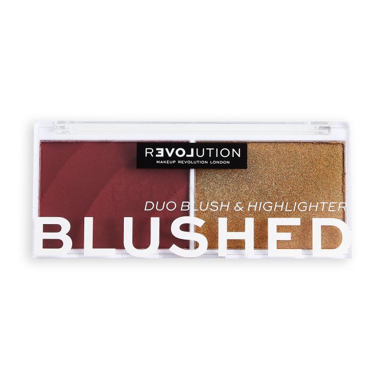Revolution Relove Colour Play Blushed Duo Blush &amp; Highlighter Contouring Palette für Frauen 5,8 g Farbton  Wishful