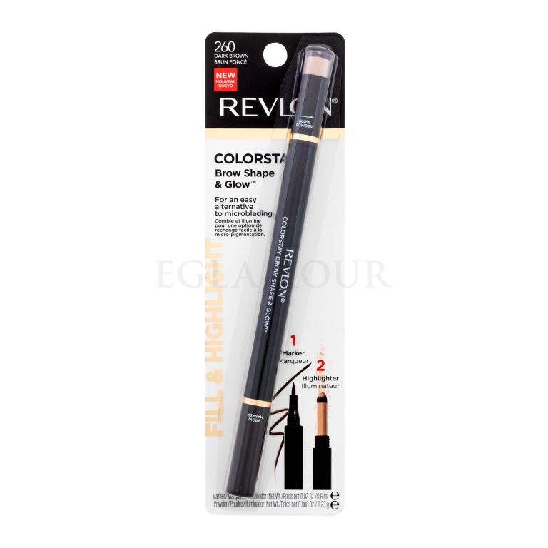 Revlon Colorstay Brow Shape &amp; Glow Augenbrauenstift für Frauen 0,83 g Farbton  260 Dark Brown