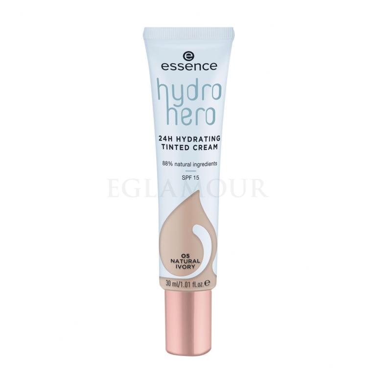 Essence Hydro Hero 24H Hydrating Tinted Cream SPF15 Foundation für Frauen 30 ml Farbton  05 Natural Ivory
