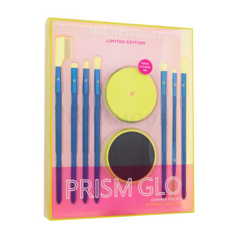 Real Techniques Prism Glo Shimmer Eye Kit Limited Edition Geschenkset Pinsel 039 Lash Groomer 1 St. + Pinsel 040 Smudge 1 St. + Pinsel 041 Detailer 1 St. + Pinsel 042 Tapered Shadow 1 St. + Pinsel 043 Shading 1 St. + Pinsel 044 Brow Spoolie 1 St. + Pinsel 045 Blending 1 St. + Pinselreiniger Quick Cl