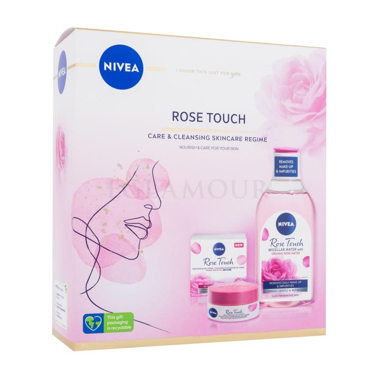 Nivea Rose Touch Care &amp; Cleansing Skincare Regime Geschenkset Tagescreme Rose Touch 50 ml + Mizellenwasser Rose Touch 400 ml