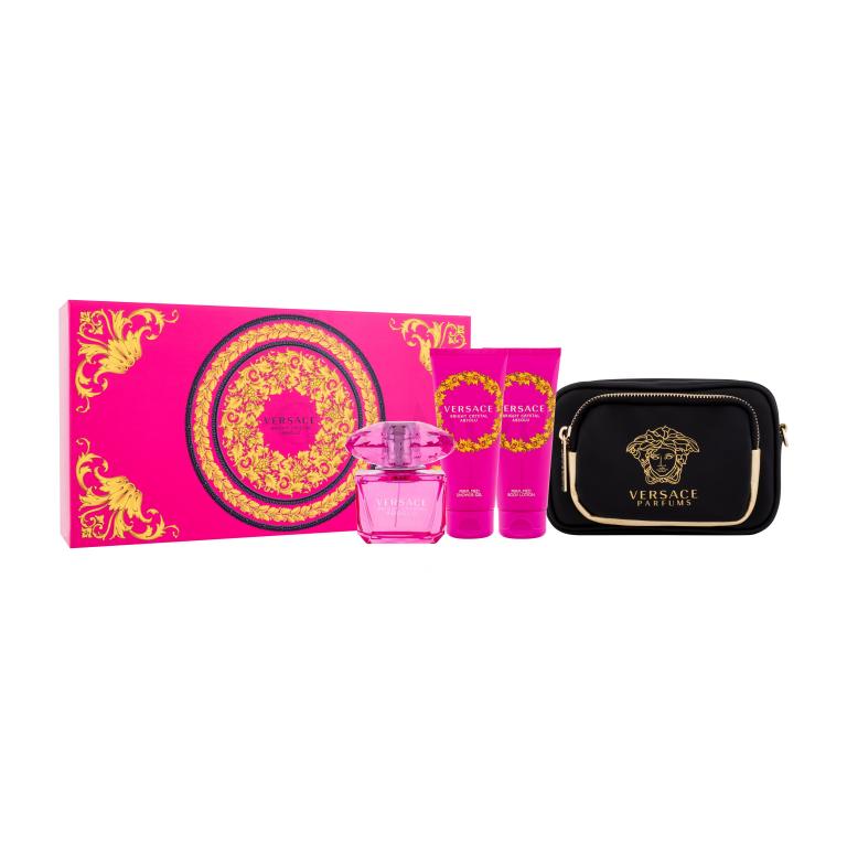 Versace Bright Crystal Absolu Geschenkset Eau de Parfum 90 ml + Körpermilch 100 ml + Duschgel 100 ml + Handtasche