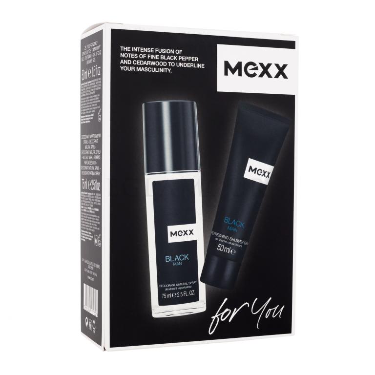 Mexx Black Geschenkset Deodorant 75 ml + Duschgel 50 ml