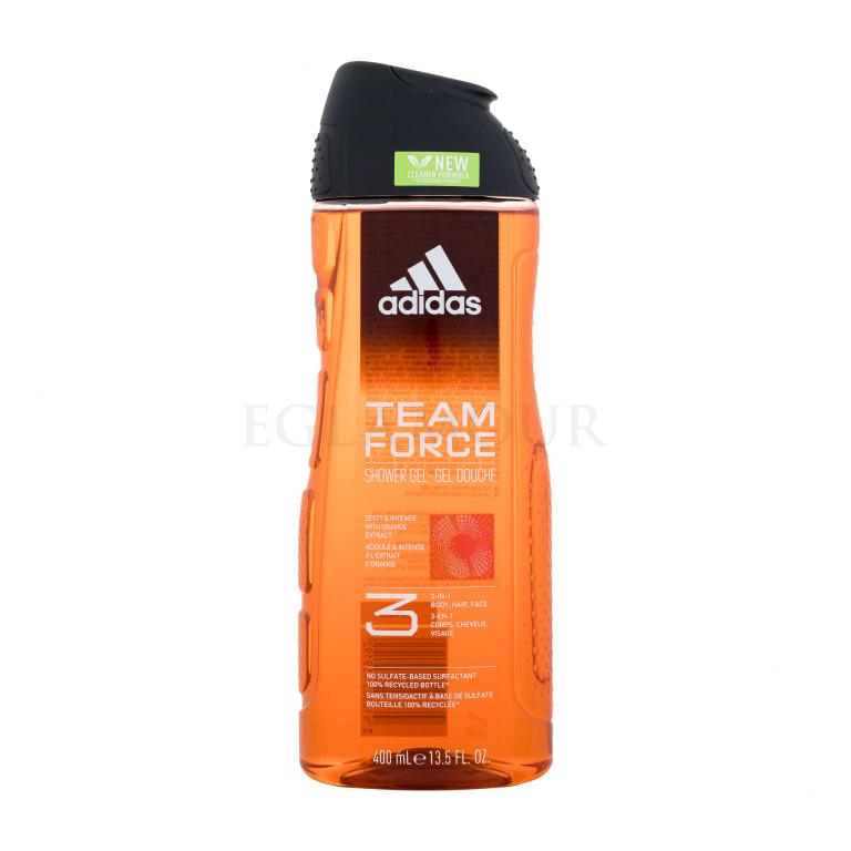 Adidas Team Force Shower Gel 3-In-1 New Cleaner Formula Duschgel für Herren 400 ml