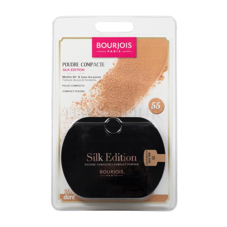 BOURJOIS Paris Silk Edition Compact Powder Puder für Frauen 9 g Farbton  55 Golden Honey