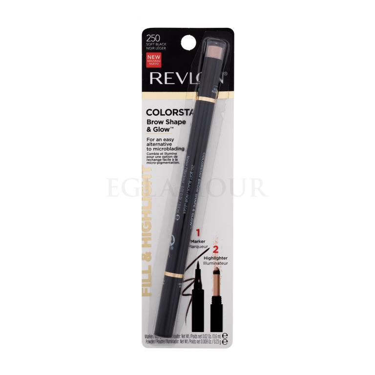Revlon Colorstay Brow Shape &amp; Glow Augenbrauenstift für Frauen 0,83 g Farbton  250 Soft Black