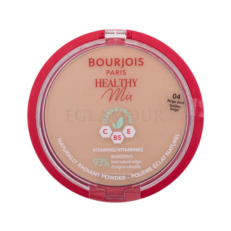 BOURJOIS Paris Healthy Mix Clean &amp; Vegan Naturally Radiant Powder Puder für Frauen 10 g Farbton  04 Golden Beige