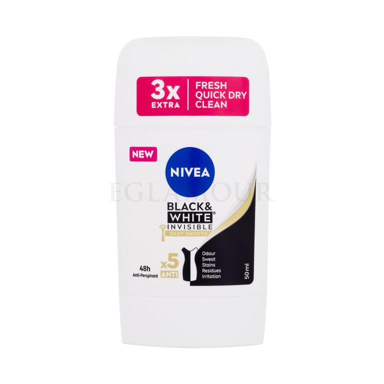 Nivea Black &amp; White Invisible Silky Smooth 48h Antiperspirant für Frauen 50 ml