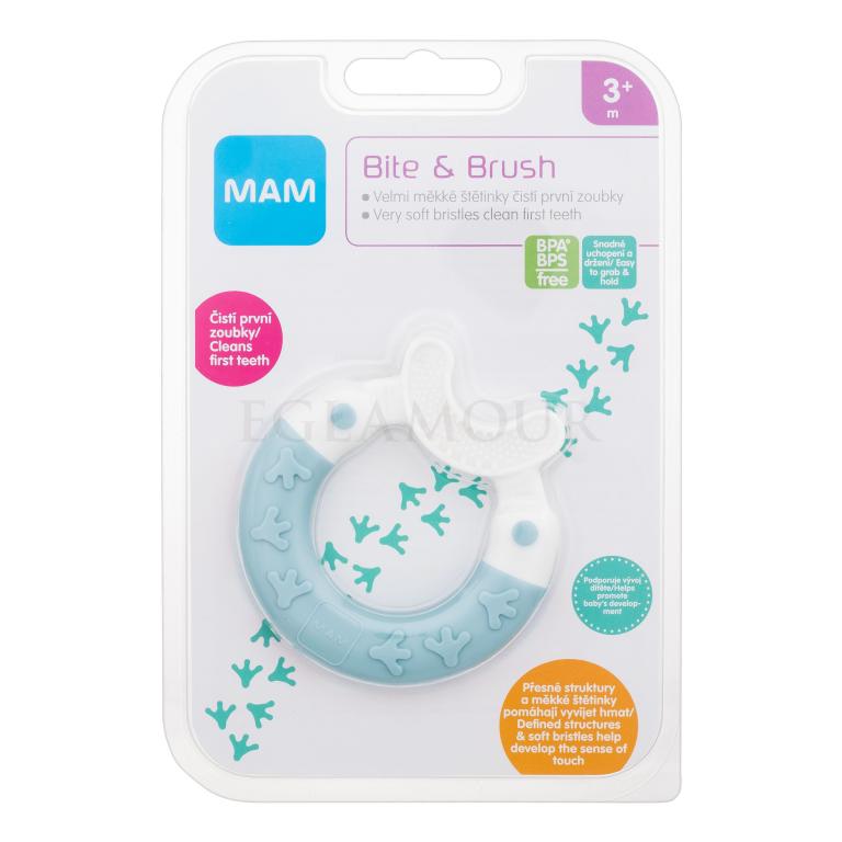 MAM Bite &amp; Brush Teether 3m+ Turquoise Zahnbürste für Kinder 1 St.