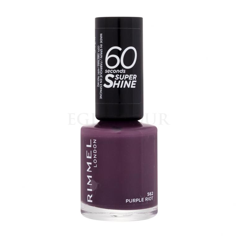 Rimmel London 60 Seconds Super Shine Nagellack für Frauen 8 ml Farbton  562 Purple Riot