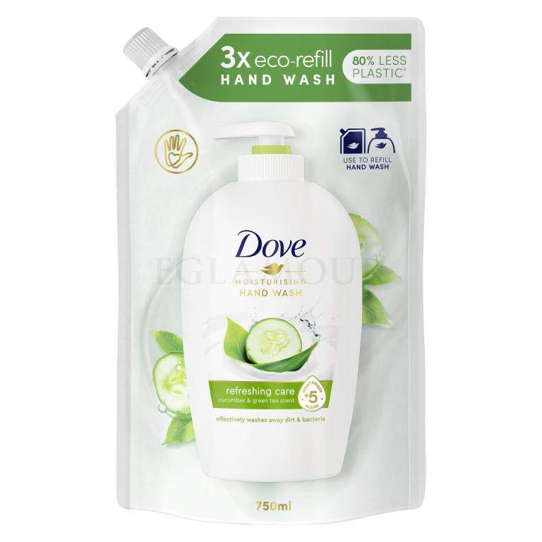Dove Refreshing Cucumber &amp; Green Tea Flüssigseife für Frauen Nachfüllung 750 ml