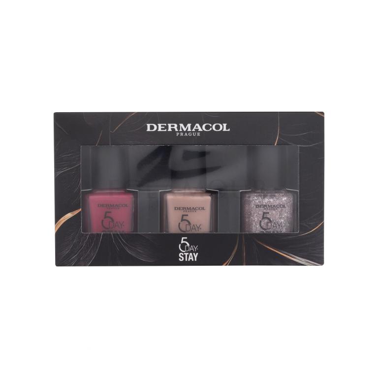 Dermacol 5 Day Stay Nail Polish Collection Geschenkset Nagellack 5 Day Stay 11 ml 38 Cherry Blossom + Nagellack 5 Day Stay 11 ml 51 Daylight + Nagellack 5 Day Stay 11 ml 05 Lucky Charm