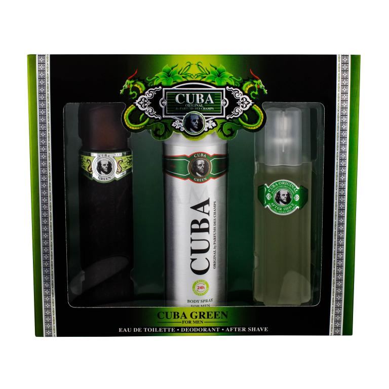 Cuba Green Geschenkset EdT 100ml + 200ml Deodorant + 100ml After Shave