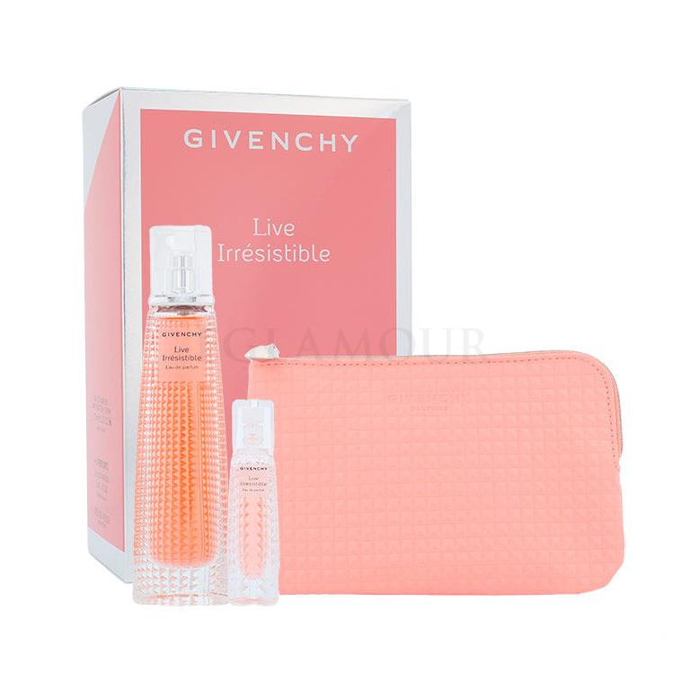 Givenchy Live Irrésistible Geschenkset Edp 75 ml + Edp 3 ml + Kosmetiktasche